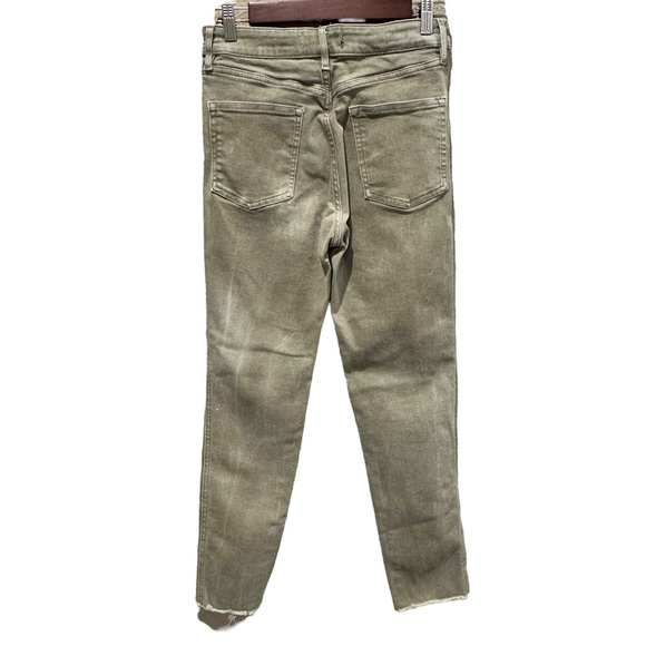 We The Free Jeans Womens Crop 29x 25.5 Distressed Green High Rise Frayed Stretch - Picture 6 of 13